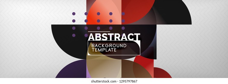 Círculos e semicírculos plano de fundo abstrato, modelo de negócios de design de círculo. Ilustração vetorial