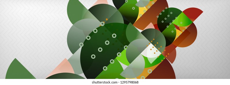 Circles and semicircles abstract background, circle design business template. Vector illustration