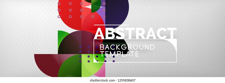 Circles and semicircles abstract background, circle design business template. Vector illustration