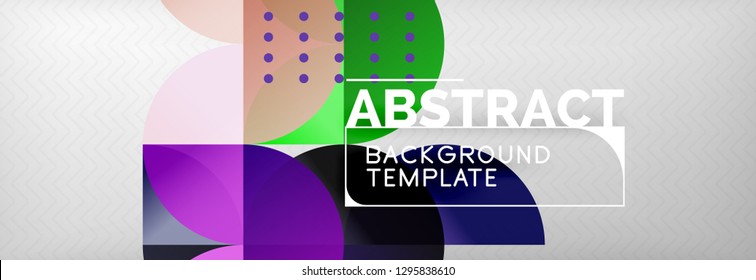 Círculos e semicírculos plano de fundo abstrato, modelo de negócios de design de círculo. Ilustração vetorial