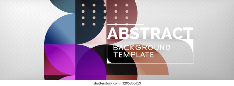 Circles and semicircles abstract background, circle design business template. Vector illustration