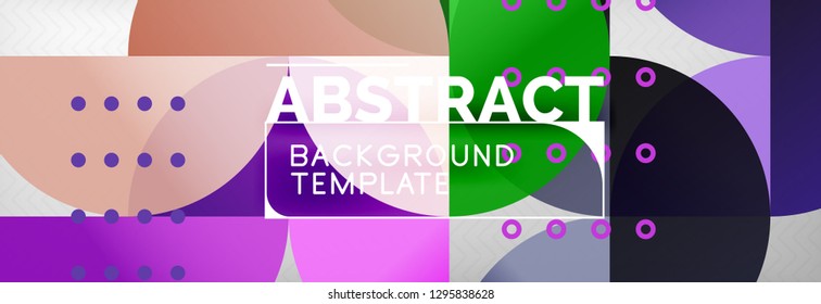 Circles and semicircles abstract background, circle design business template. Vector illustration