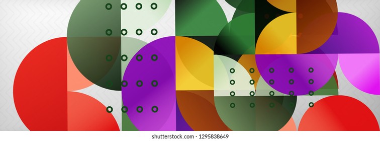 Círculos y semicírculos de fondo abstracto, plantilla de negocio de diseño de círculo. Ilustración del vector