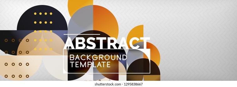 Circles and semicircles abstract background, circle design business template. Vector illustration