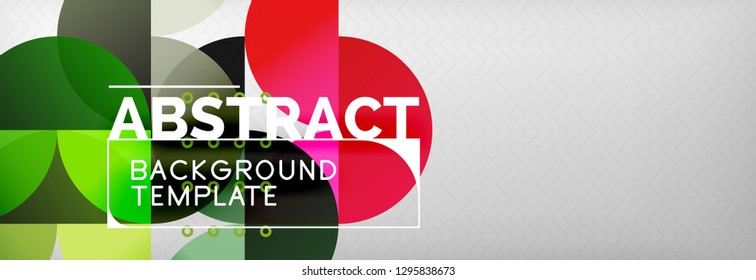 Circles and semicircles abstract background, circle design business template. Vector illustration