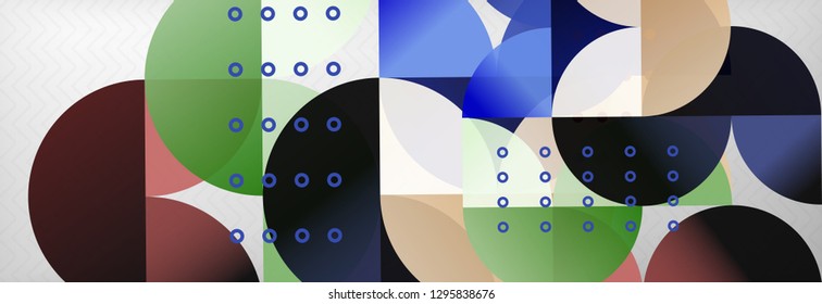 Circles and semicircles abstract background, circle design business template. Vector illustration