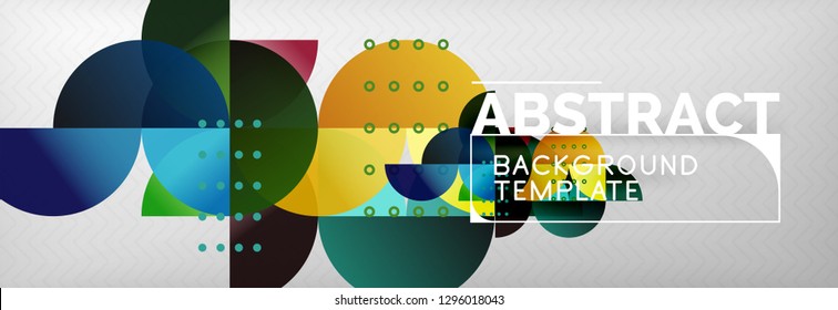 Círculos y semicírculos de fondo abstracto, plantilla de negocio de diseño de círculo. Ilustración del vector