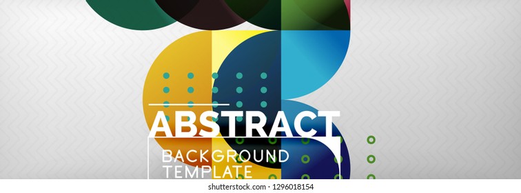 Circles and semicircles abstract background, circle design business template. Vector illustration