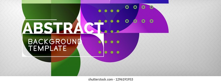 Circles and semicircles abstract background, circle design business template. Vector illustration