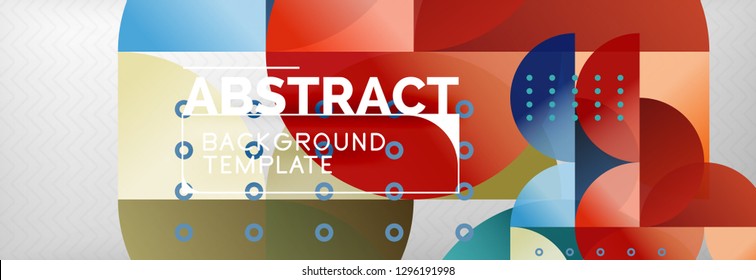 Circles and semicircles abstract background, circle design business template. Vector illustration