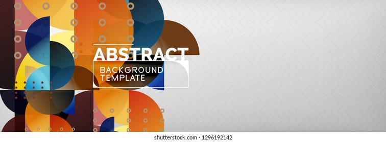 Circles and semicircles abstract background, circle design business template. Vector illustration