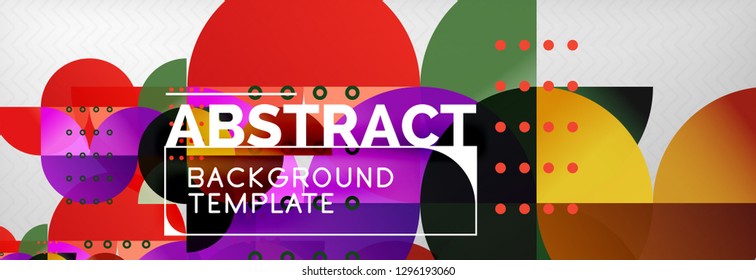Circles and semicircles abstract background, circle design business template. Vector illustration