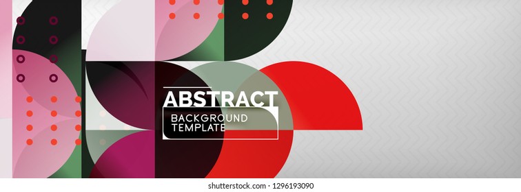 Circles and semicircles abstract background, circle design business template. Vector illustration