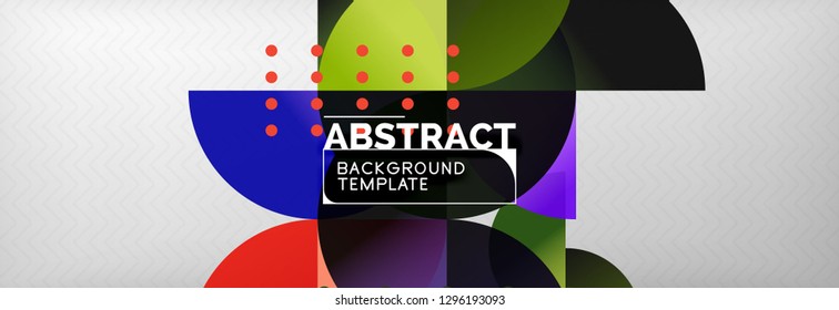Círculos y semicírculos de fondo abstracto, plantilla de negocio de diseño de círculo. Ilustración del vector