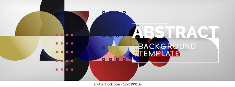 Círculos y semicírculos de fondo abstracto, plantilla de negocio de diseño de círculo. Ilustración del vector