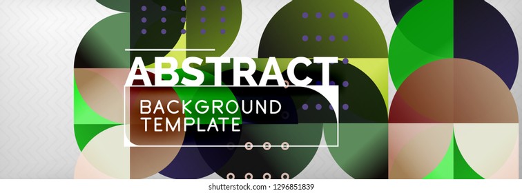 Circles and semicircles abstract background, circle design business template. Vector illustration