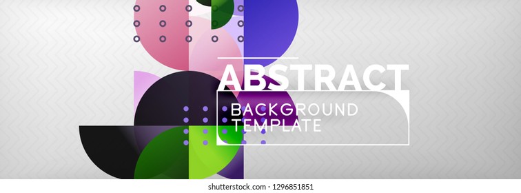 Circles and semicircles abstract background, circle design business template. Vector illustration