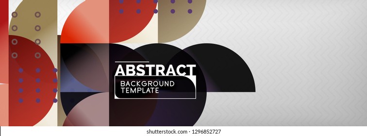 Circles and semicircles abstract background, circle design business template. Vector illustration