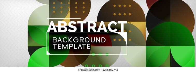 Circles and semicircles abstract background, circle design business template. Vector illustration