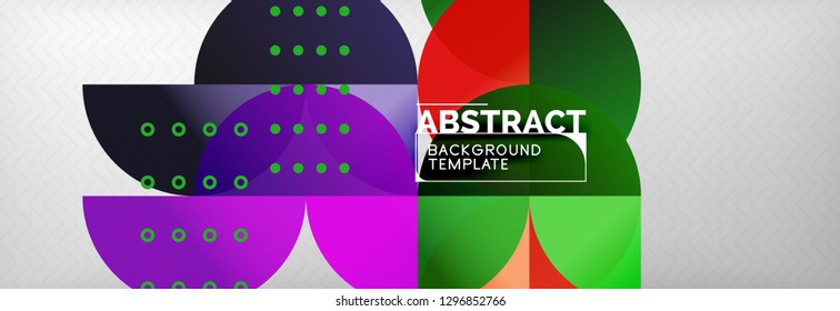 Circles and semicircles abstract background, circle design business template. Vector illustration