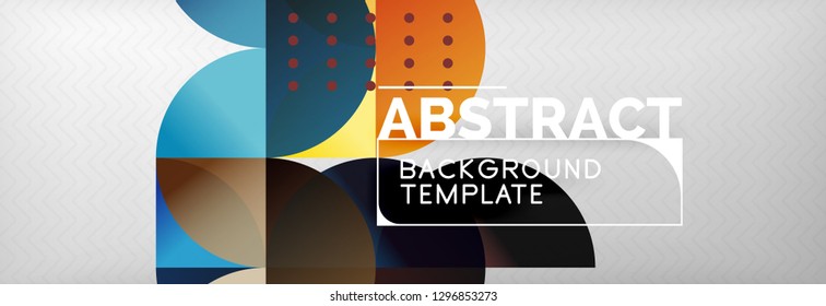 Circles and semicircles abstract background, circle design business template. Vector illustration