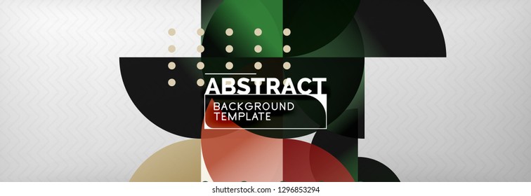 Circles and semicircles abstract background, circle design business template. Vector illustration