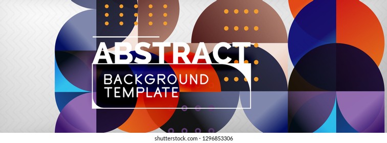 Círculos y semicírculos de fondo abstracto, plantilla de negocio de diseño de círculo. Ilustración del vector