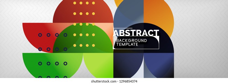 Circles and semicircles abstract background, circle design business template. Vector illustration