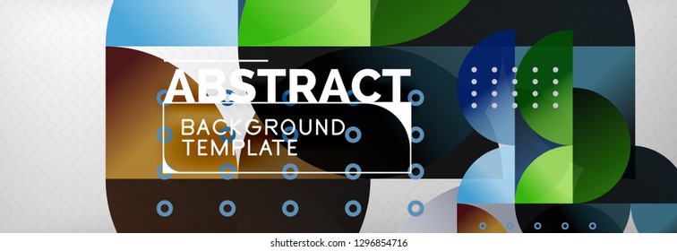 Circles and semicircles abstract background, circle design business template. Vector illustration