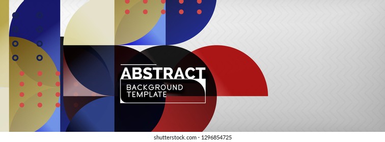 Circles and semicircles abstract background, circle design business template. Vector illustration