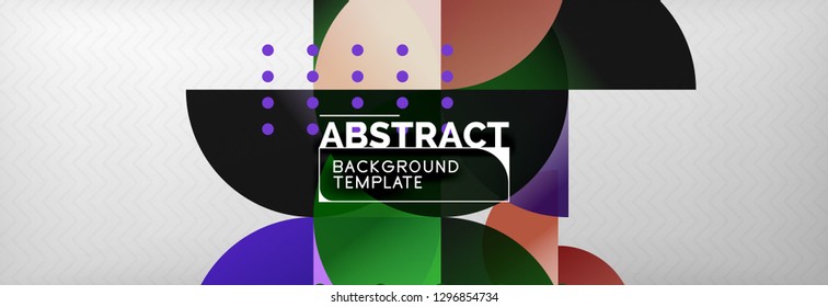 Circles and semicircles abstract background, circle design business template. Vector illustration