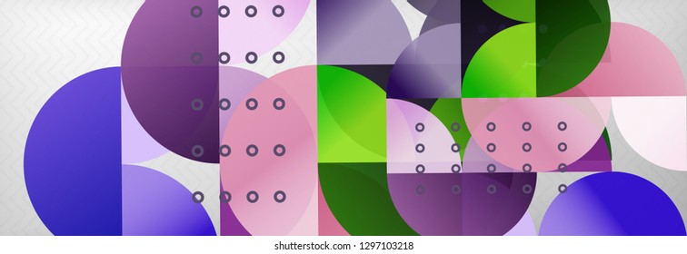 Círculos y semicírculos de fondo abstracto, plantilla de negocio de diseño de círculo. Ilustración del vector