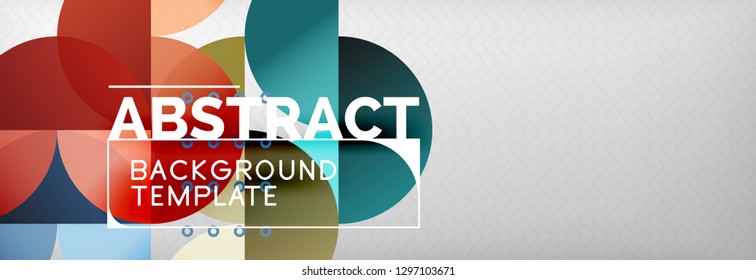 Circles and semicircles abstract background, circle design business template. Vector illustration