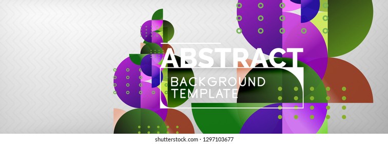 Circles and semicircles abstract background, circle design business template. Vector illustration