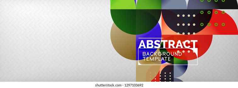 Circles and semicircles abstract background, circle design business template. Vector illustration