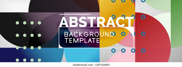 Círculos y semicírculos de fondo abstracto, plantilla de negocio de diseño de círculo. Ilustración del vector