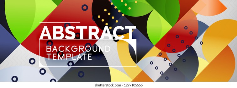 Circles and semicircles abstract background, circle design business template. Vector illustration