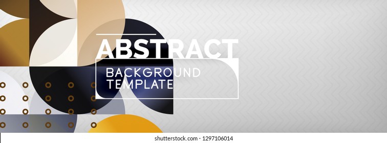 Circles and semicircles abstract background, circle design business template. Vector illustration