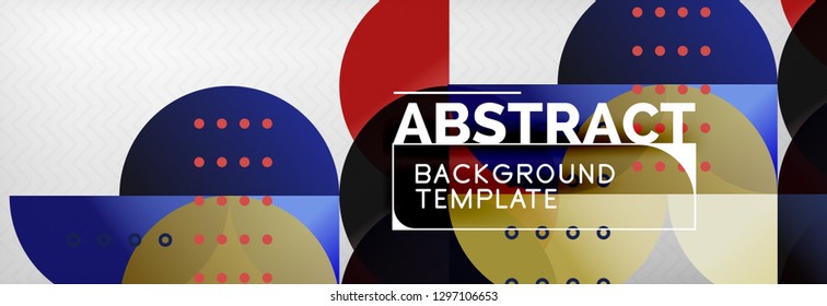 Círculos y semicírculos de fondo abstracto, plantilla de negocio de diseño de círculo. Ilustración del vector
