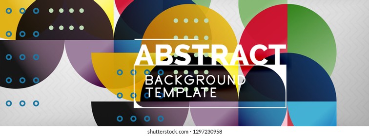 Círculos e semicírculos plano de fundo abstrato, modelo de negócios de design de círculo. Ilustração vetorial