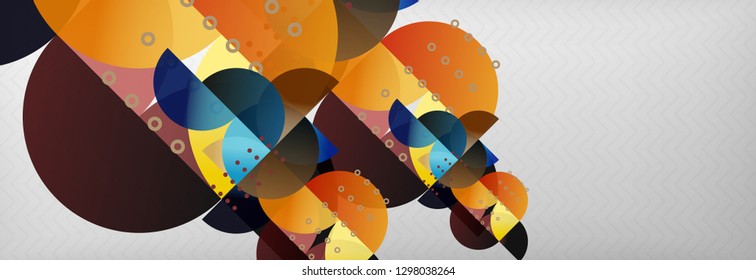 Circles and semicircles abstract background, circle design business template. Vector illustration
