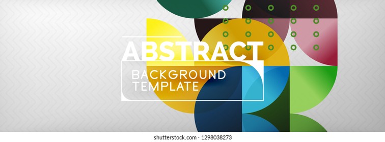 Circles and semicircles abstract background, circle design business template. Vector illustration