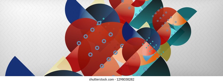 Círculos y semicírculos de fondo abstracto, plantilla de negocio de diseño de círculo. Ilustración del vector