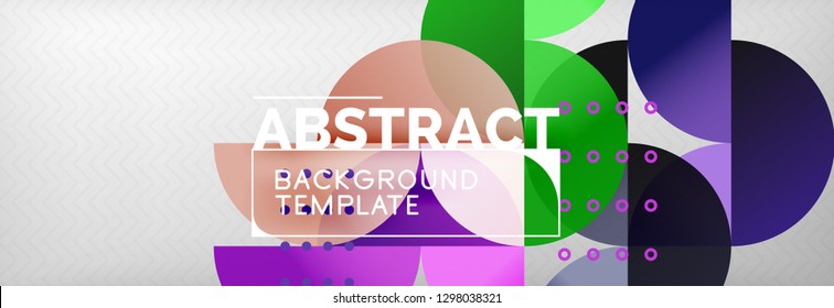 Circles and semicircles abstract background, circle design business template. Vector illustration