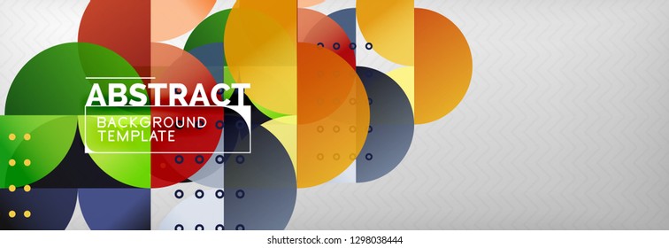 Circles and semicircles abstract background, circle design business template. Vector illustration