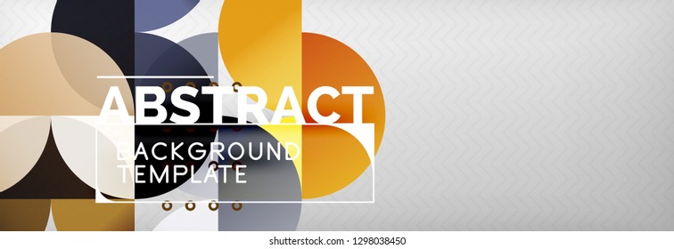 Circles and semicircles abstract background, circle design business template. Vector illustration