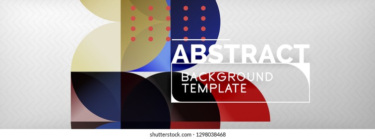 Circles and semicircles abstract background, circle design business template. Vector illustration