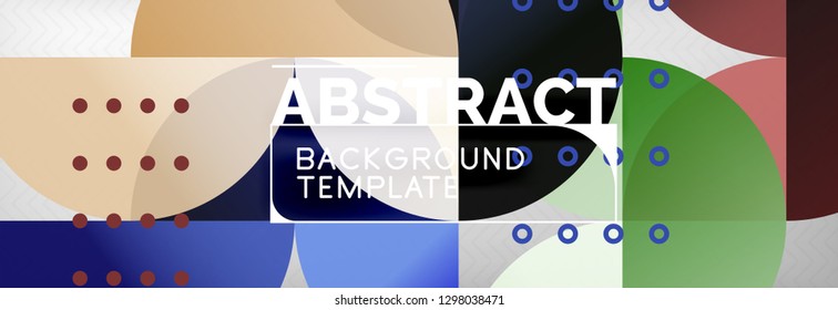 Circles and semicircles abstract background, circle design business template. Vector illustration