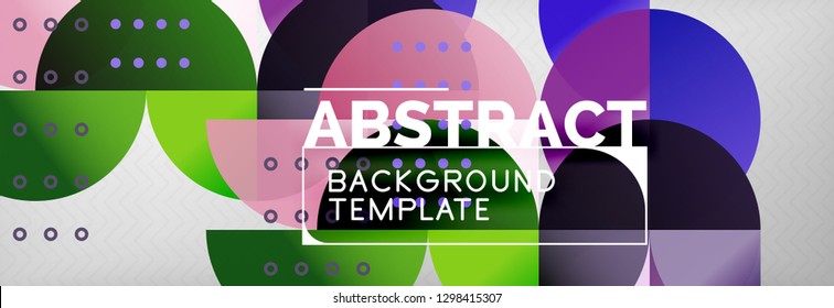 Circles and semicircles abstract background, circle design business template. Vector illustration