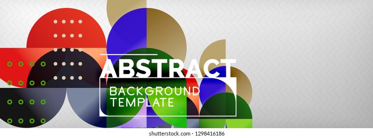 Circles and semicircles abstract background, circle design business template. Vector illustration